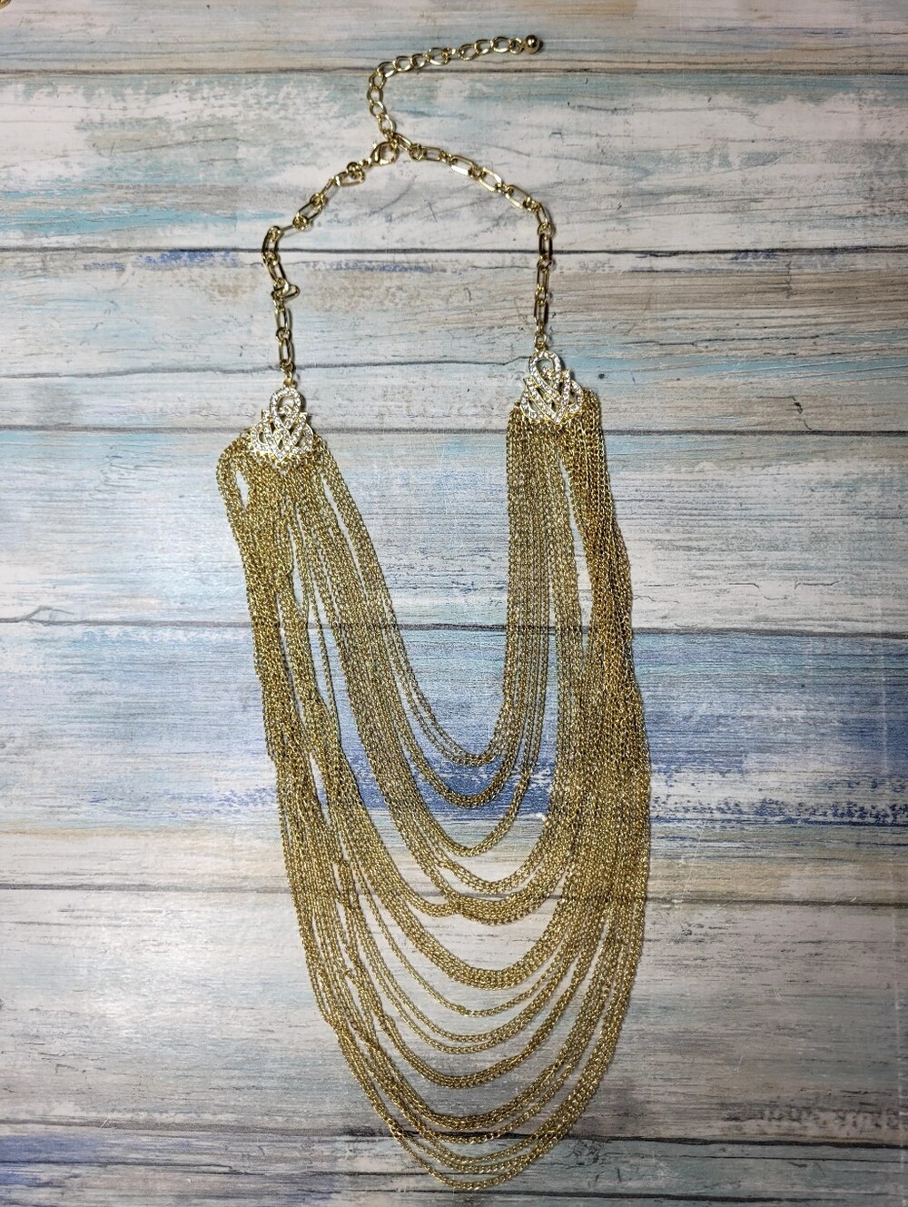 Gold Multi-Strand Statement Necklace - Women Jewelry